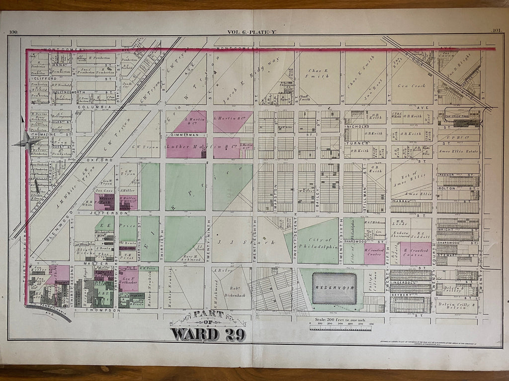 1875 G.M. Hopkins Atlas Plate--Brewerytown