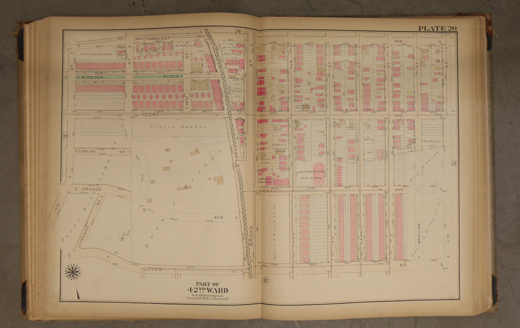 1923 Bromley Atlas - Plate 20 - Fern Rock: Nedro Ave, Julia Ward Howe Public School