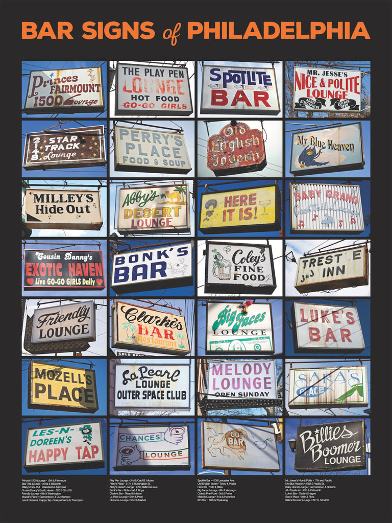 Bar Signs of Philadelphia Poster